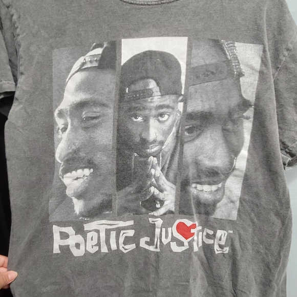 Tupac Shakur Movie Poetic Justice Mens T-shirt Dark Gray Wash Small Medium - Picture 4 of 6